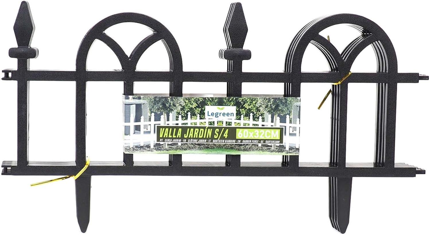 Lot de 4 clôtures de jardin 32 x 60 cm - Noir | Leroy Merlin