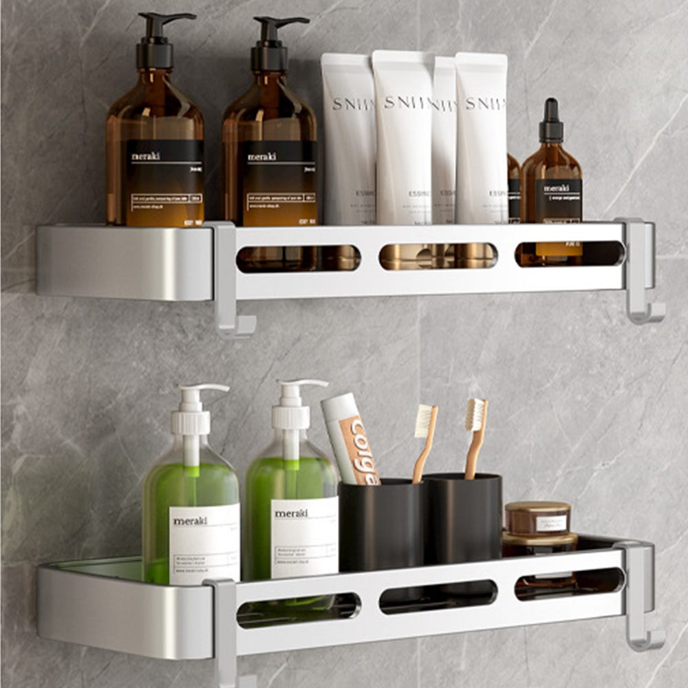 Étagère de douche d'angle, 2 paquets, étagère murale de salle de bain avec  adhésif, organisateur de rangement pour toilettes, dortoir et cuisine