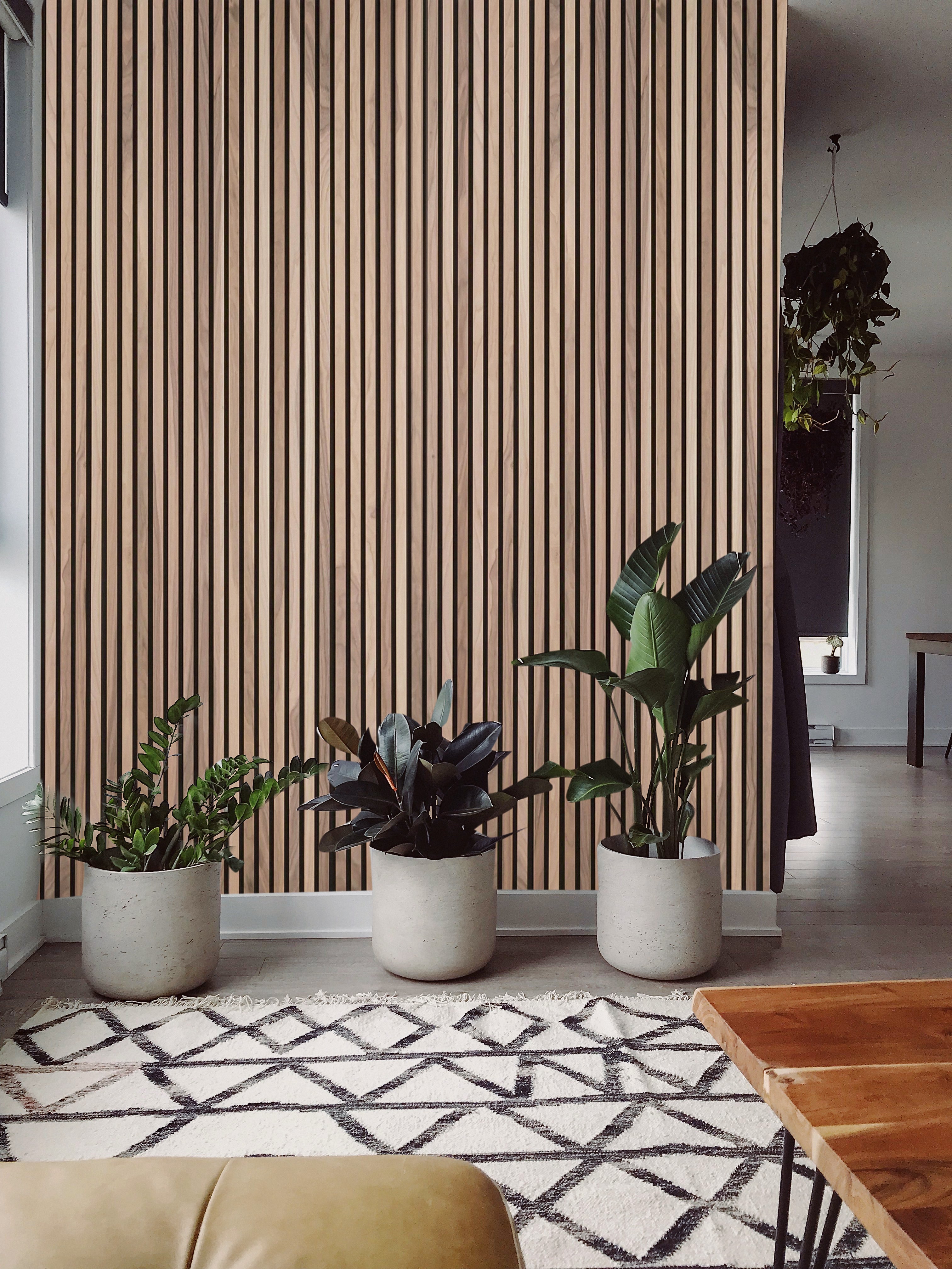 Panneaux acoustiques décoratifs muraux Pro avec châtaignier fumé de Nordic Acoustics en 240x60cm