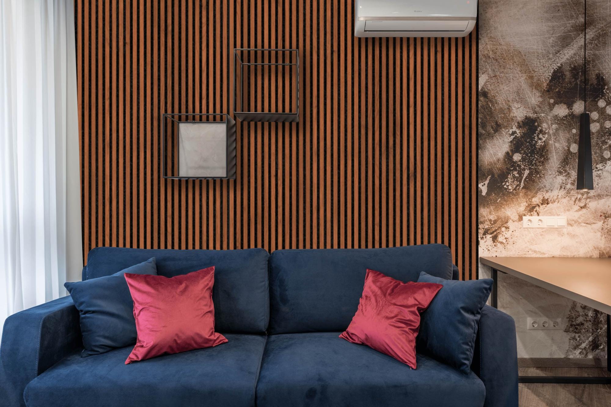 Pared paneles acústicos decorativos PRO con viejo roble rustico de ...