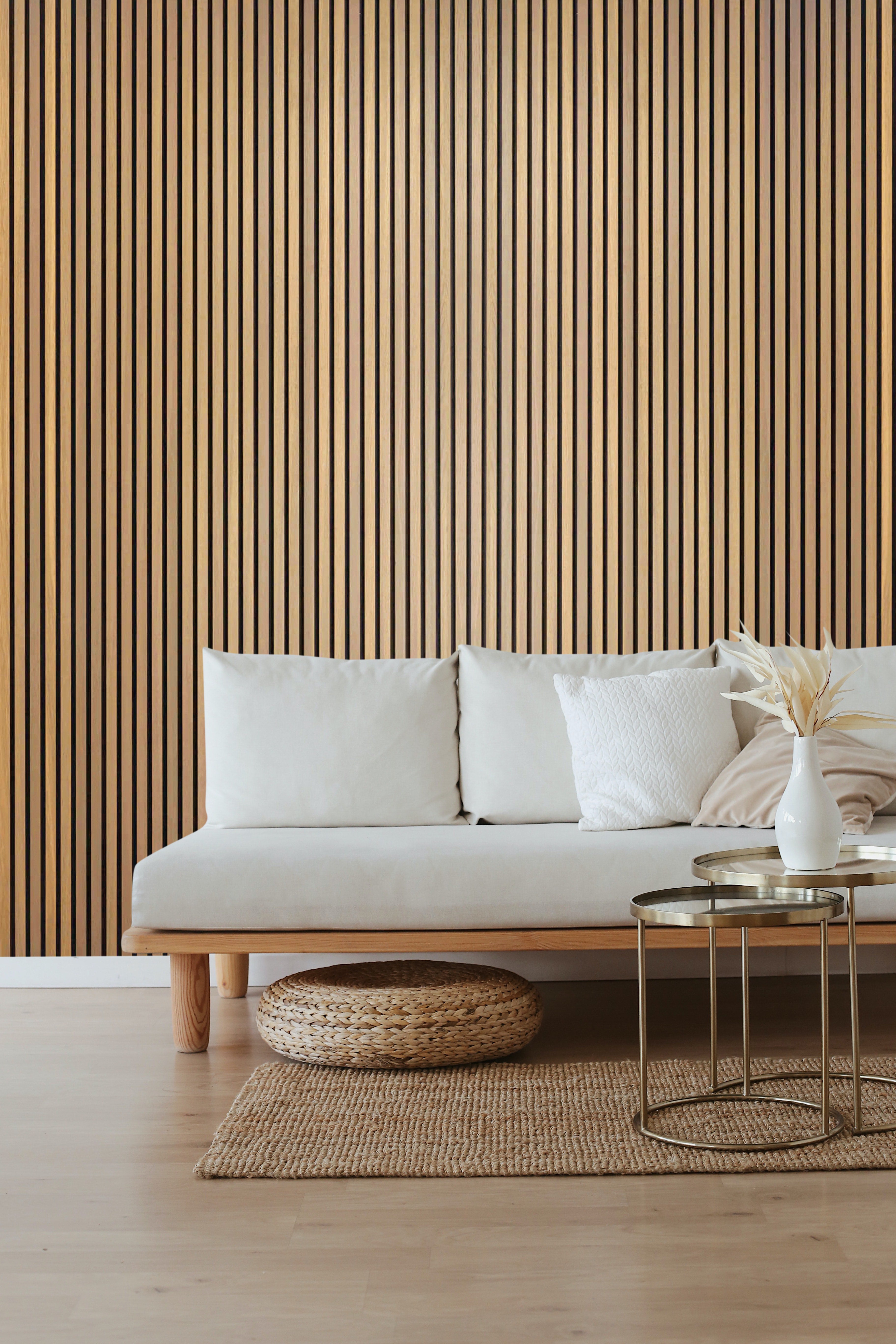 Paneles de pared de madera con listones 3D, paneles acústicos para  decoración de paredes interiores, roble natural, listones de madera para  pared