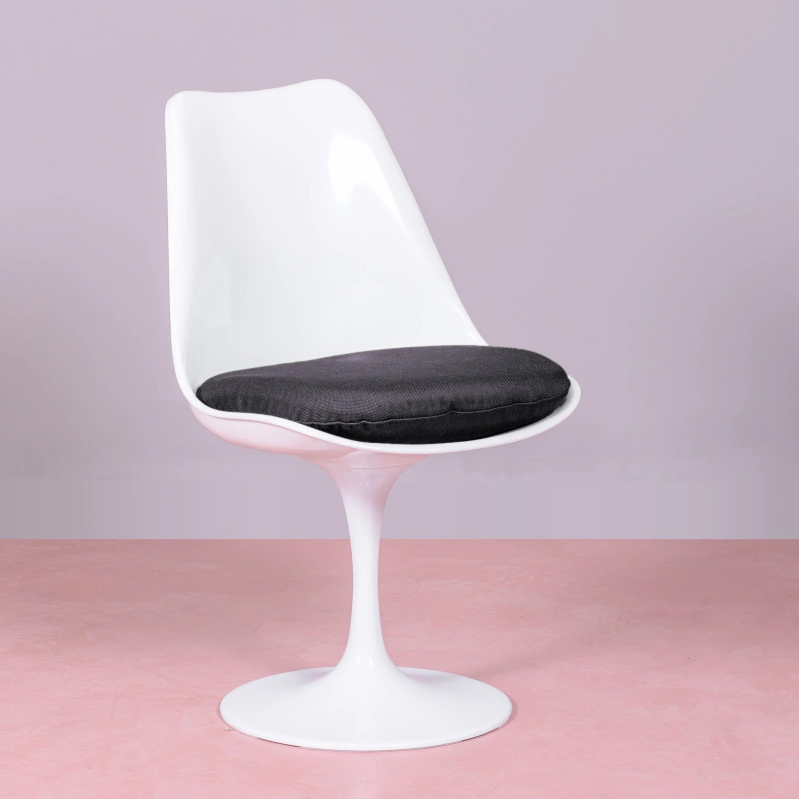 Silla de diseño giratoria con cojín de algodón - tulip - nest dream - negro