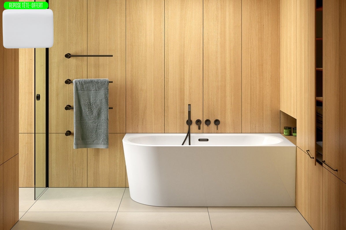 Vasca da bagno angolare lato sinistro 75x170 cm scarico incluso Corinne