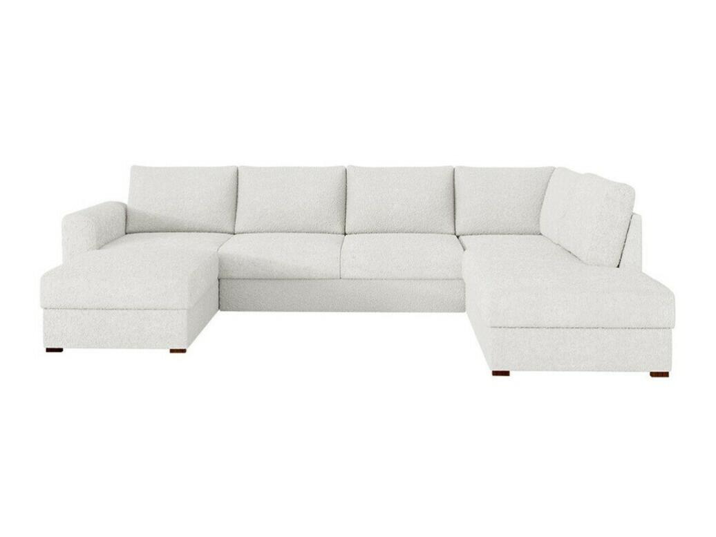 Sofá rinconero miami 220, blanco, función de descanso, caja de ropa de cama, 305x188x85cm
