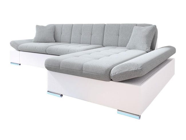 Divano angolare 3 posti in tessuto beige - Traxa Divano angolare 3 posti in tessuto beige - Traxa