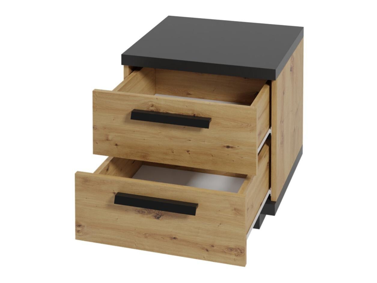 FORTE IZO Comò 100 Cm Con 3 Cassetti – Design Moderno In Rovere Artisan E Nero – Per Soggiorno E Camera - 3