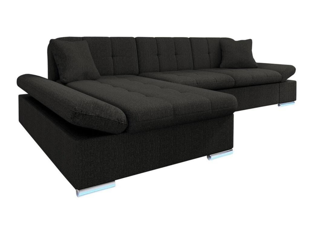 Divano Angolare Rio MARPUR A L Con Funzione Letto E Cassetta | Tessuto Cordonato Verde | Pouf Universale Destro/Sinistro