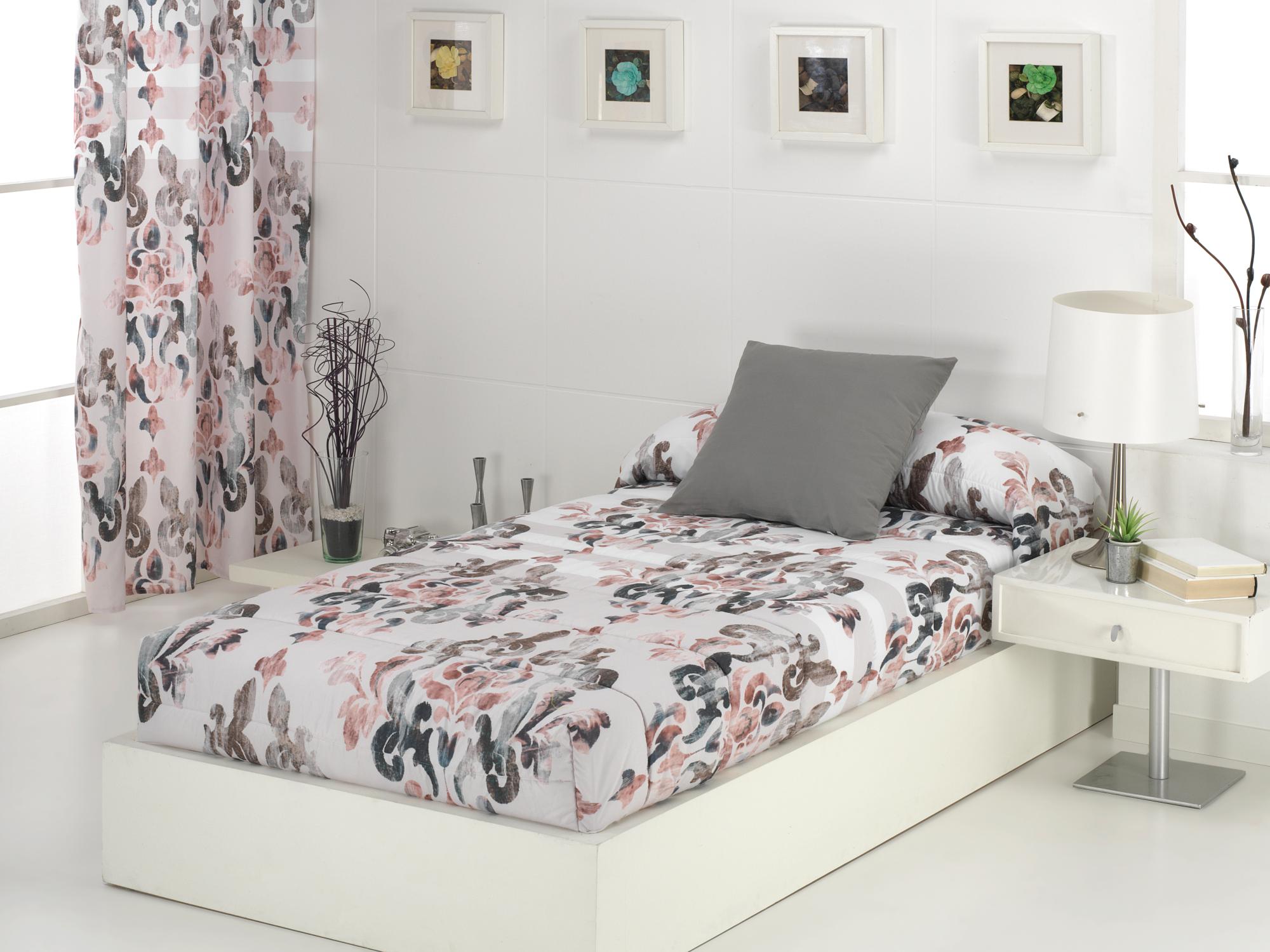 Camatex - edredón estampado ajustable al colchón con elásticos en la parte inferior. modelo selma rojo. grosor 250 gr/m2 -cama de 200 (260x260)