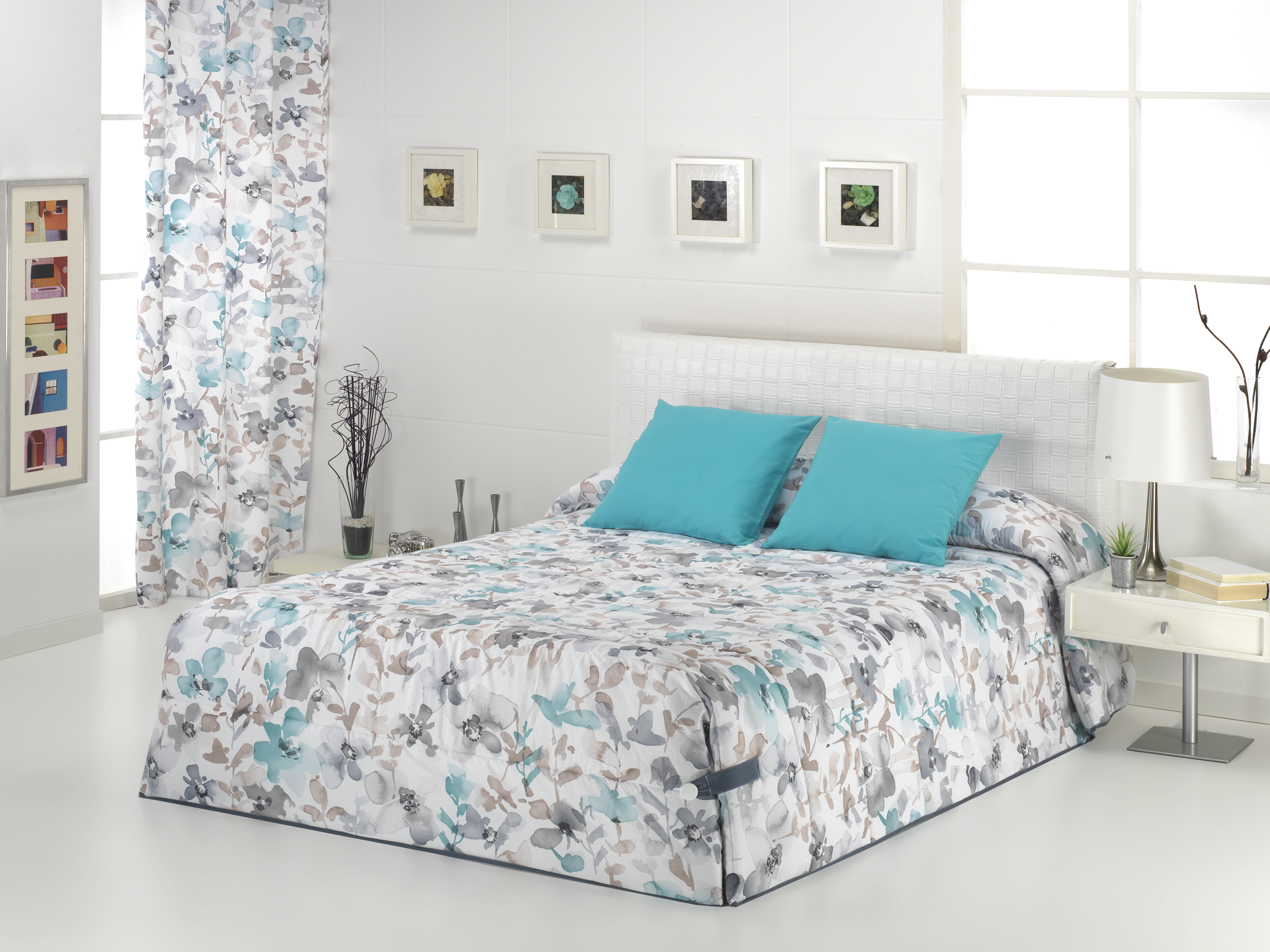 Camatex -edredón conforter estampado con presillas y botón inferior para un ajuste perfecto.modelo arlet azul. grosor 250 gr/m2 -cama de 135 (235x260)