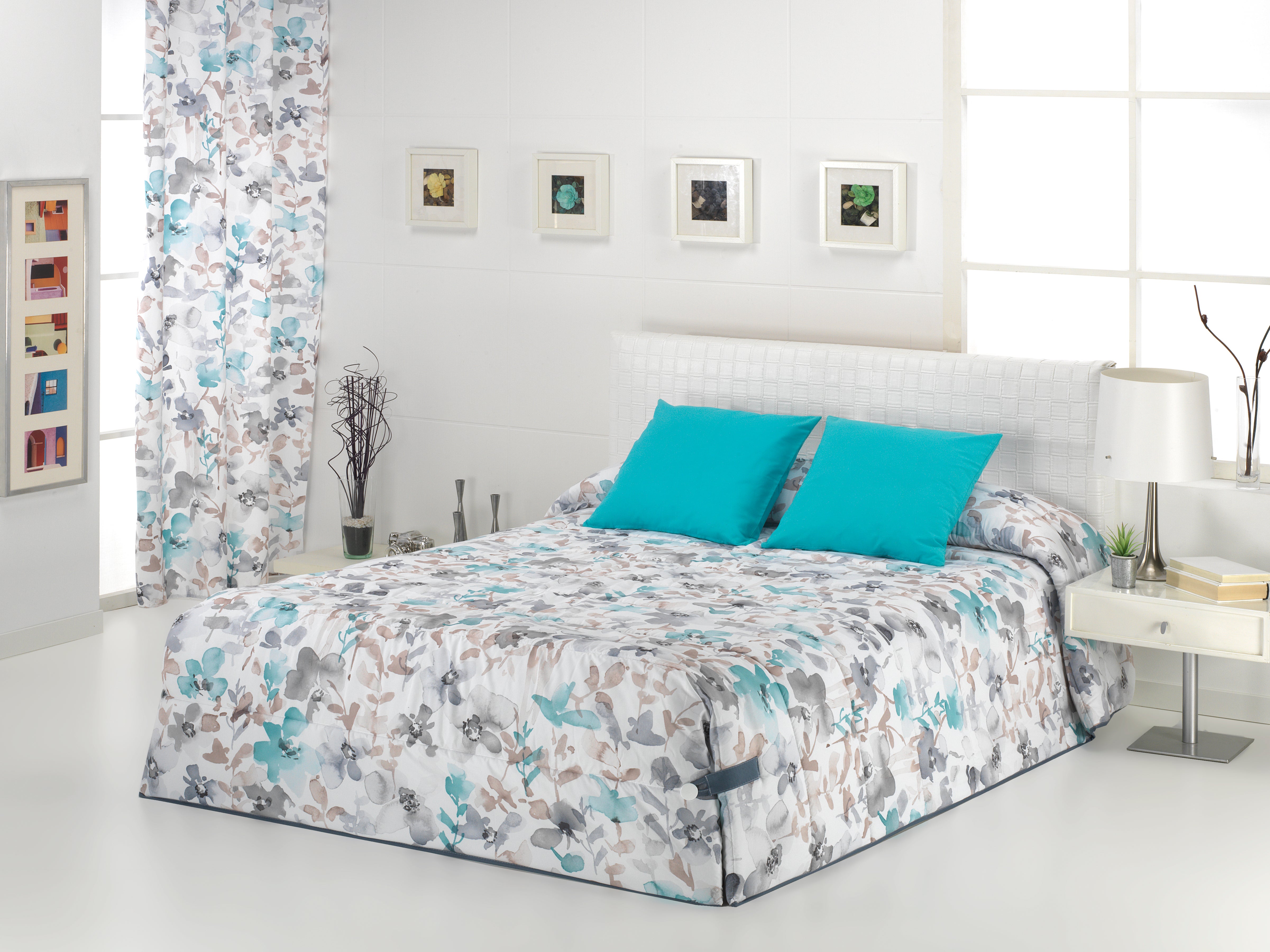 Camatex -edredón conforter estampado con presillas y botón inferior para un ajuste perfecto.modelo arlet azul. grosor 250 gr/m2 -cama de 150 (250x260)