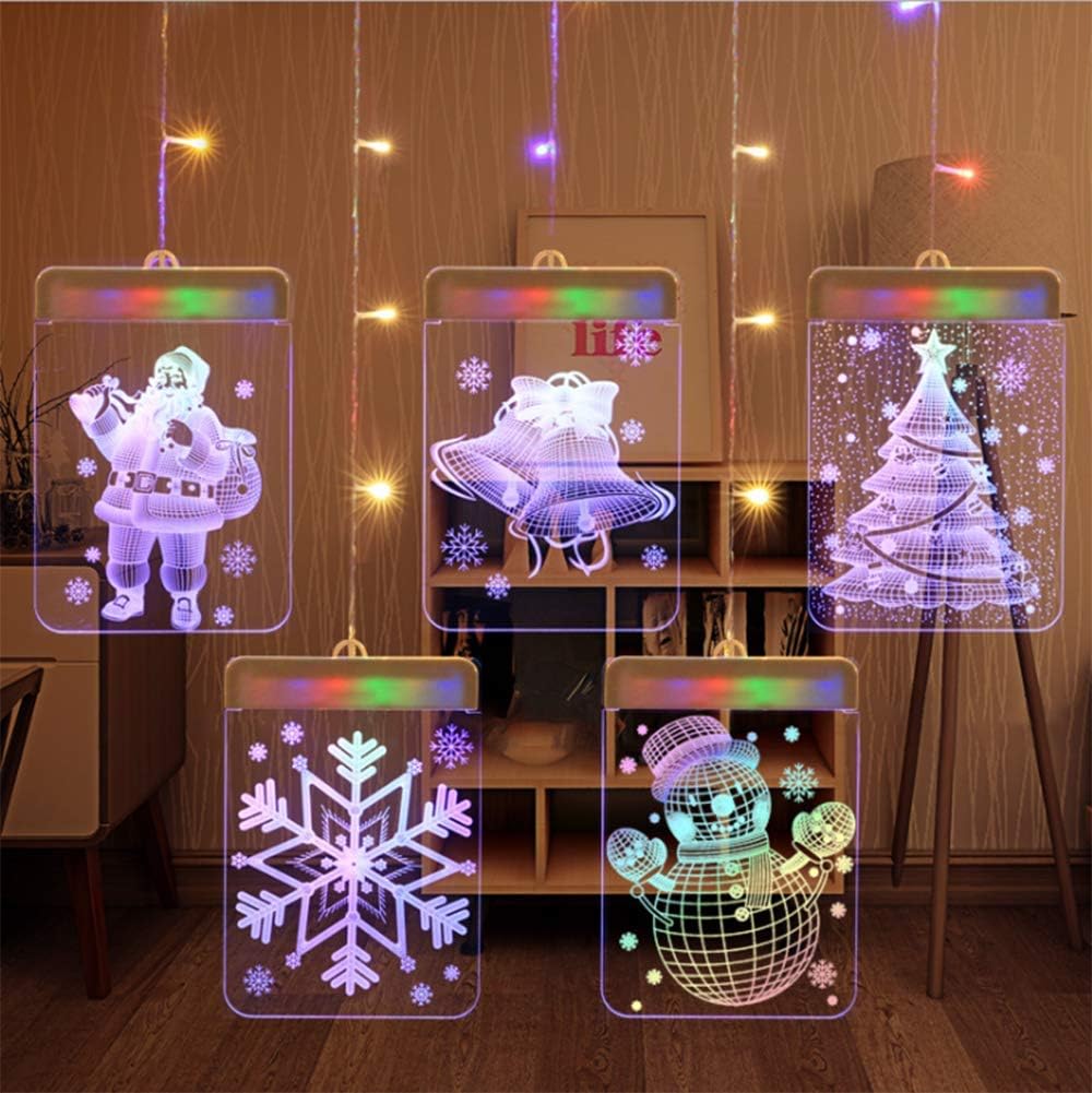 Guirlande Lumineuse Led De Décoration De Noël, Créative 3D Étanche Pour La  Décoration De Fenêtre De Vacances Et De Chambre À Coucher