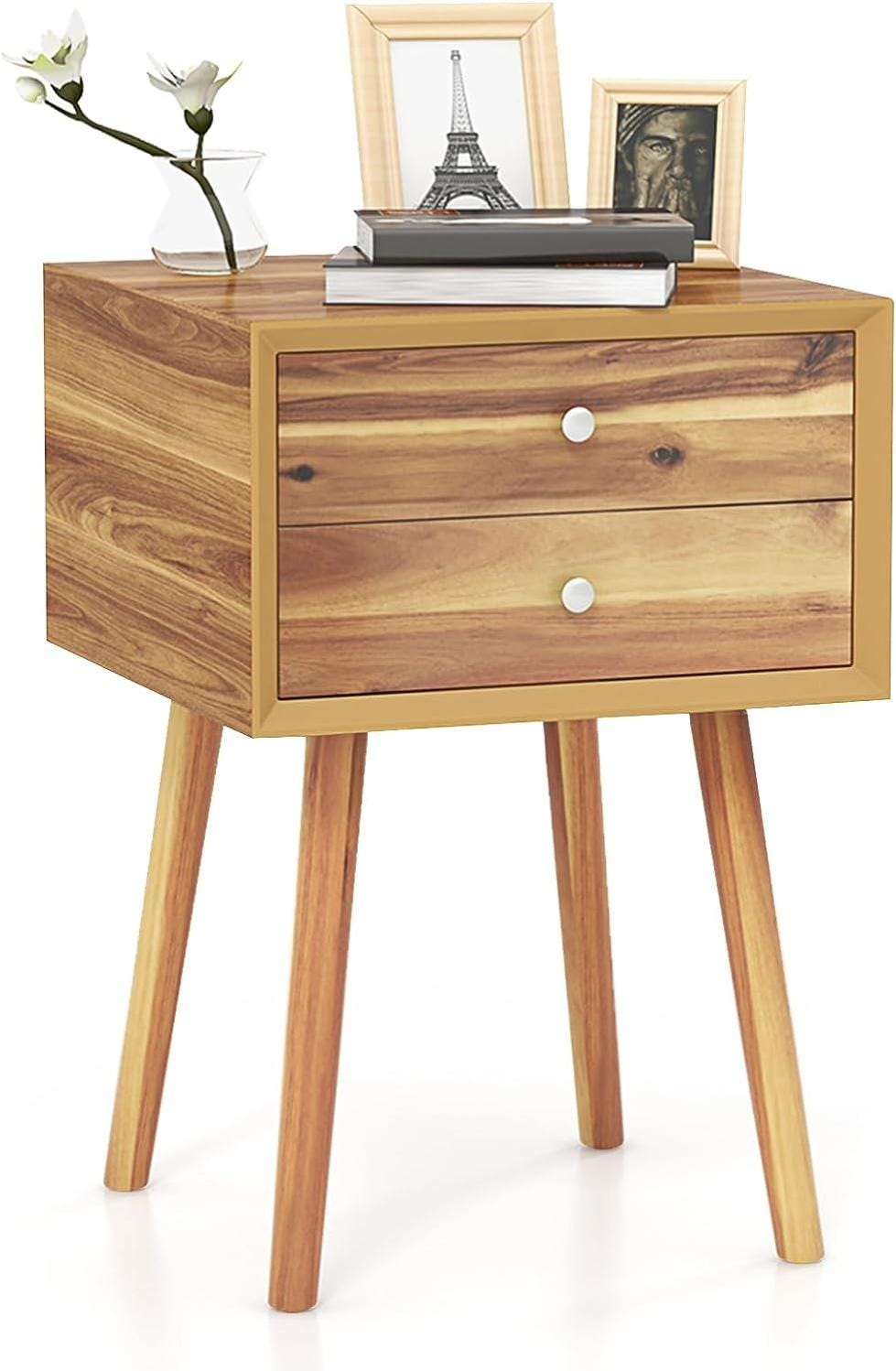 Paire De Tables De Nuits Scandinaves En Teck Années 1950/60 Paire De Tables De Nuits Scandinaves En Teck Années 1950/60