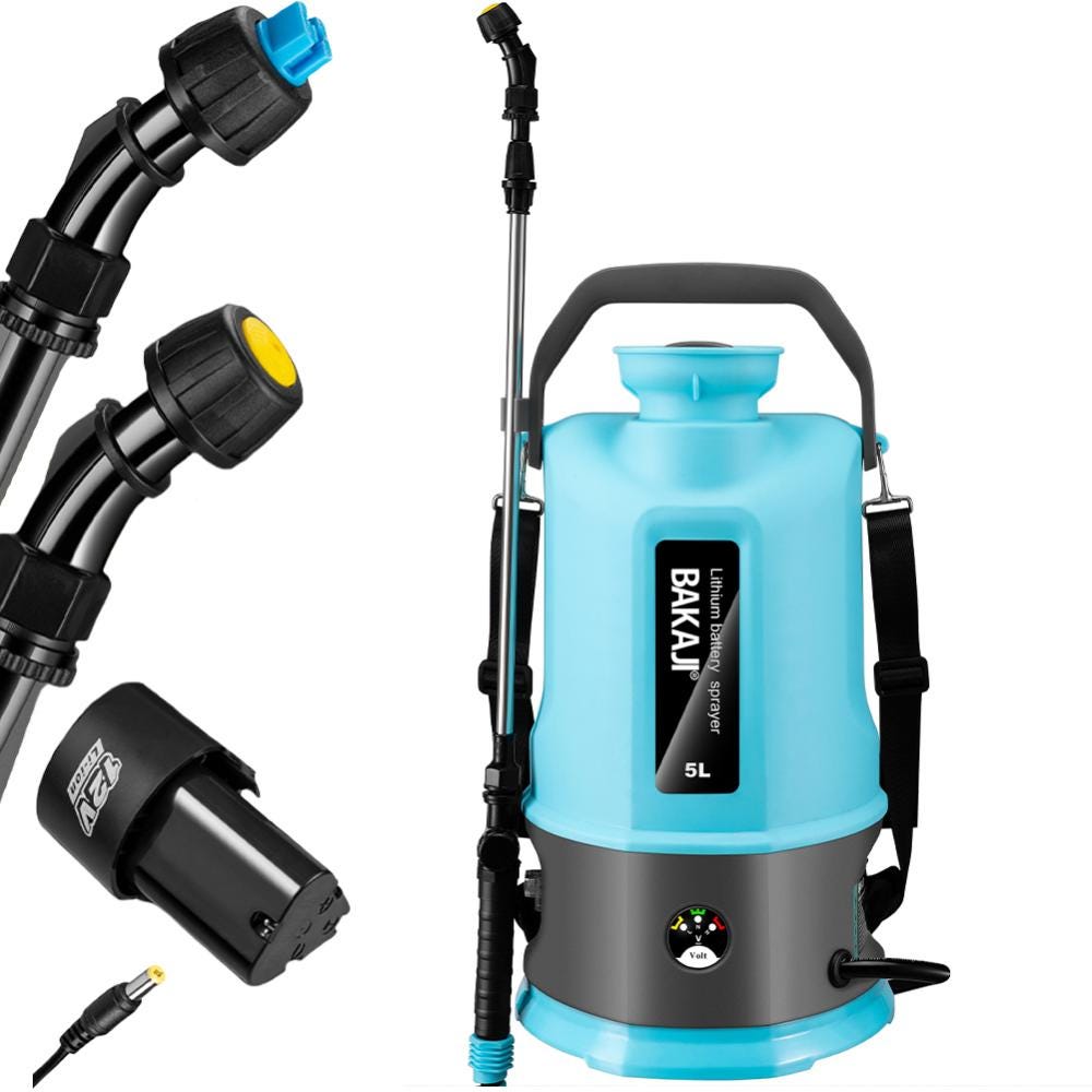 Nebulizzatore Elettrico Da Giardino 12L - Ricaricabile USB Con 5 Ugelli - Foto 10