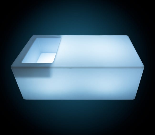 Tavolo luminoso LED RGBW con ghiacciaia e batteria - 24W - IP67