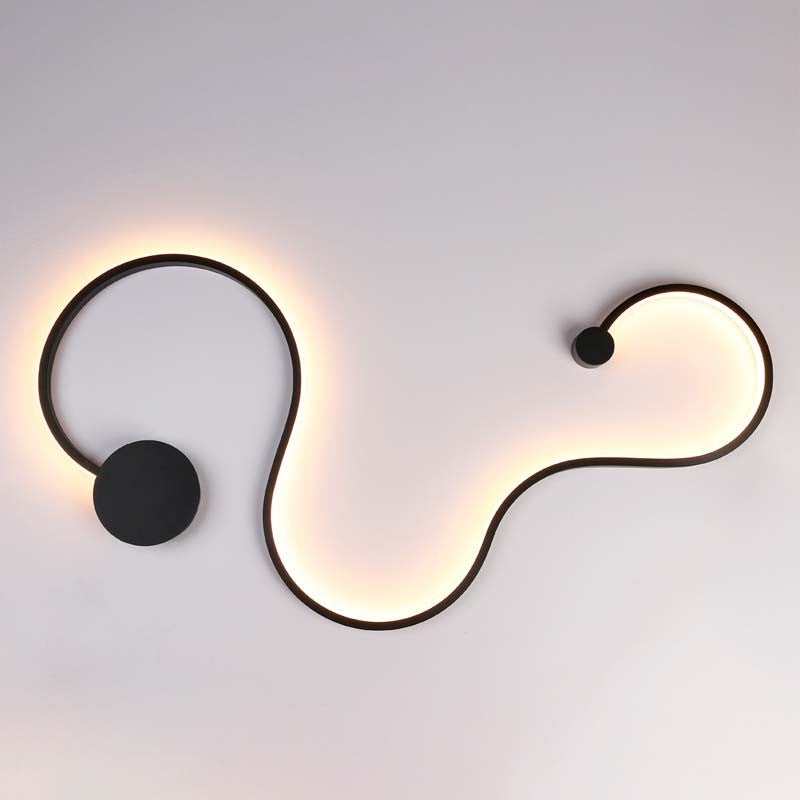 Applique LED moderne 28W lampe blanche courbe serpent éclairage mural salon  chambre 230V LUMIÈRE 6500K