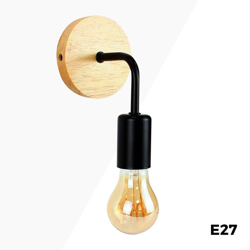 Aplique de pared de madera y metal "morgan