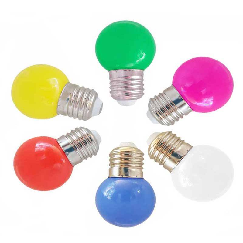 Bombilla LED G45 E27 1W de Colores
