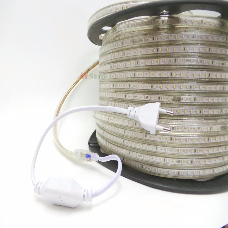 Bande LED étanche découpable et prise avec connecteur
