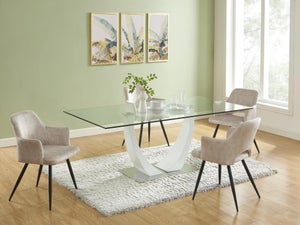 Table à manger ovale 200x100x76 cm décor effet béton
