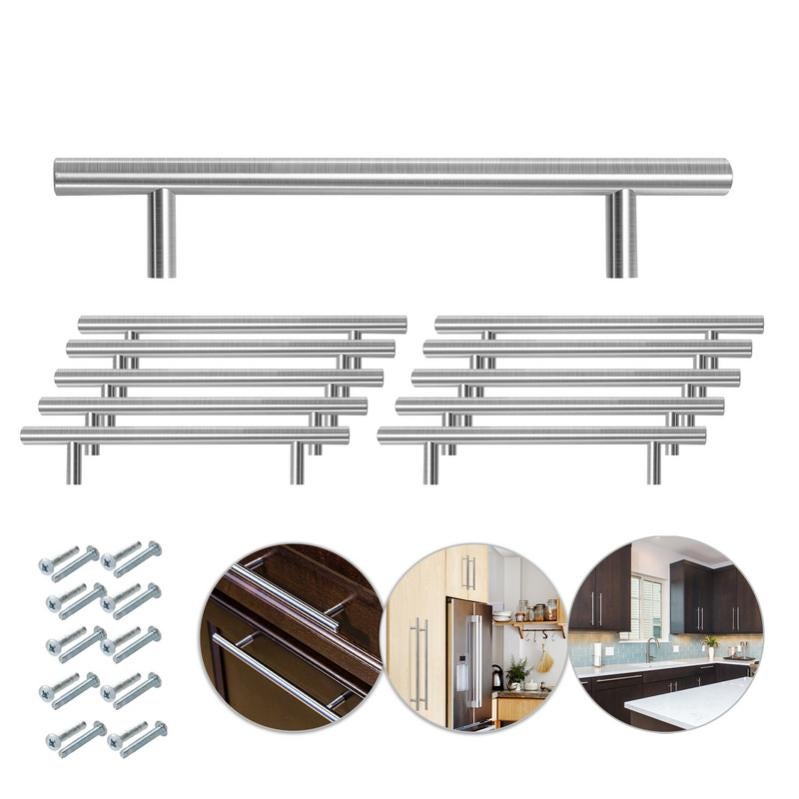 10 maniglie per porte nere in lega di alluminio con barra a T, maniglie 10 maniglie per porte nere in lega di alluminio con barra a T, maniglie