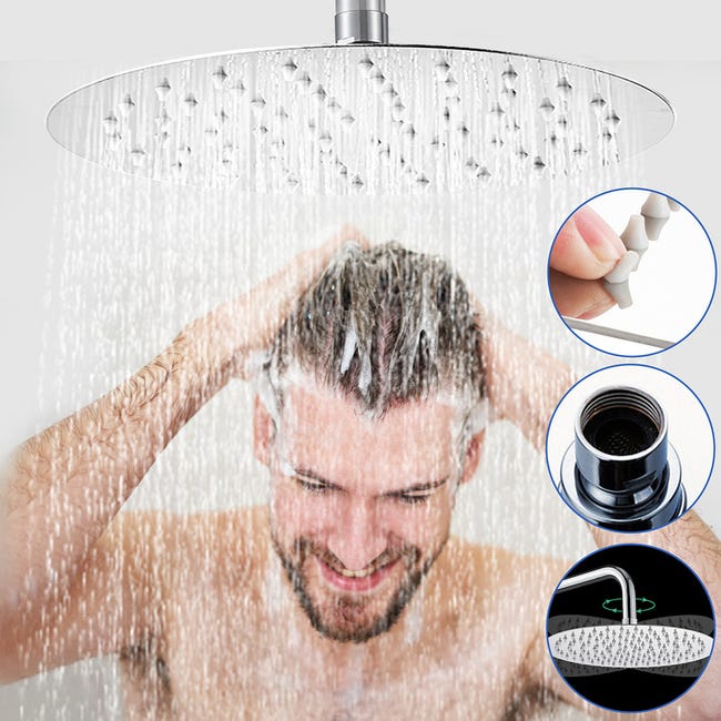 Soffione doccia Sistema doccia Soffione doccia a pioggia con acqua della  foresta pluviale 25 cm