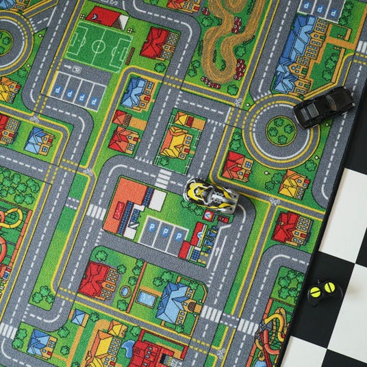 Tapis de jeu enfant - Circuit de voiture - Ville - 120 x 170 cm
