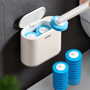 ShenMo 3 Pièces Brosse Toilettes Brosse Toilette WC Rebord de Nettoyage  Courbé en Plastique pour Les Coins de Toilettes