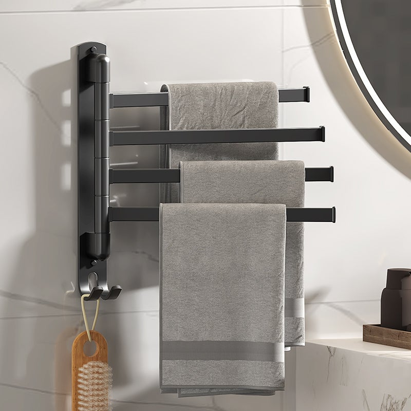 Porte-serviettes pivotant à 4 pôles, élégant et pratique pour salle de bain, barre à serviettes murale en acier inoxydable à 180 degrés | Leroy Merlin