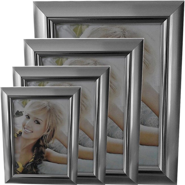 Portafoto in legno argento cornice ritratto cm 10x15 porta foto grafie da  tavolo per arredo casa