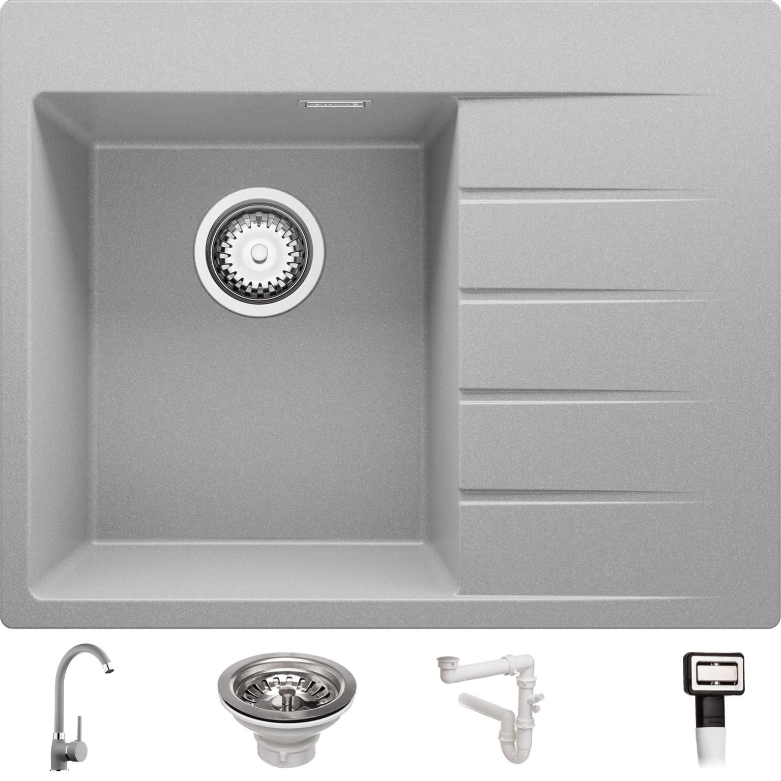 VBChome Lavello Singolo Da Incasso, Da 60 X 44 Cm, In Granito Composito - Foto 9