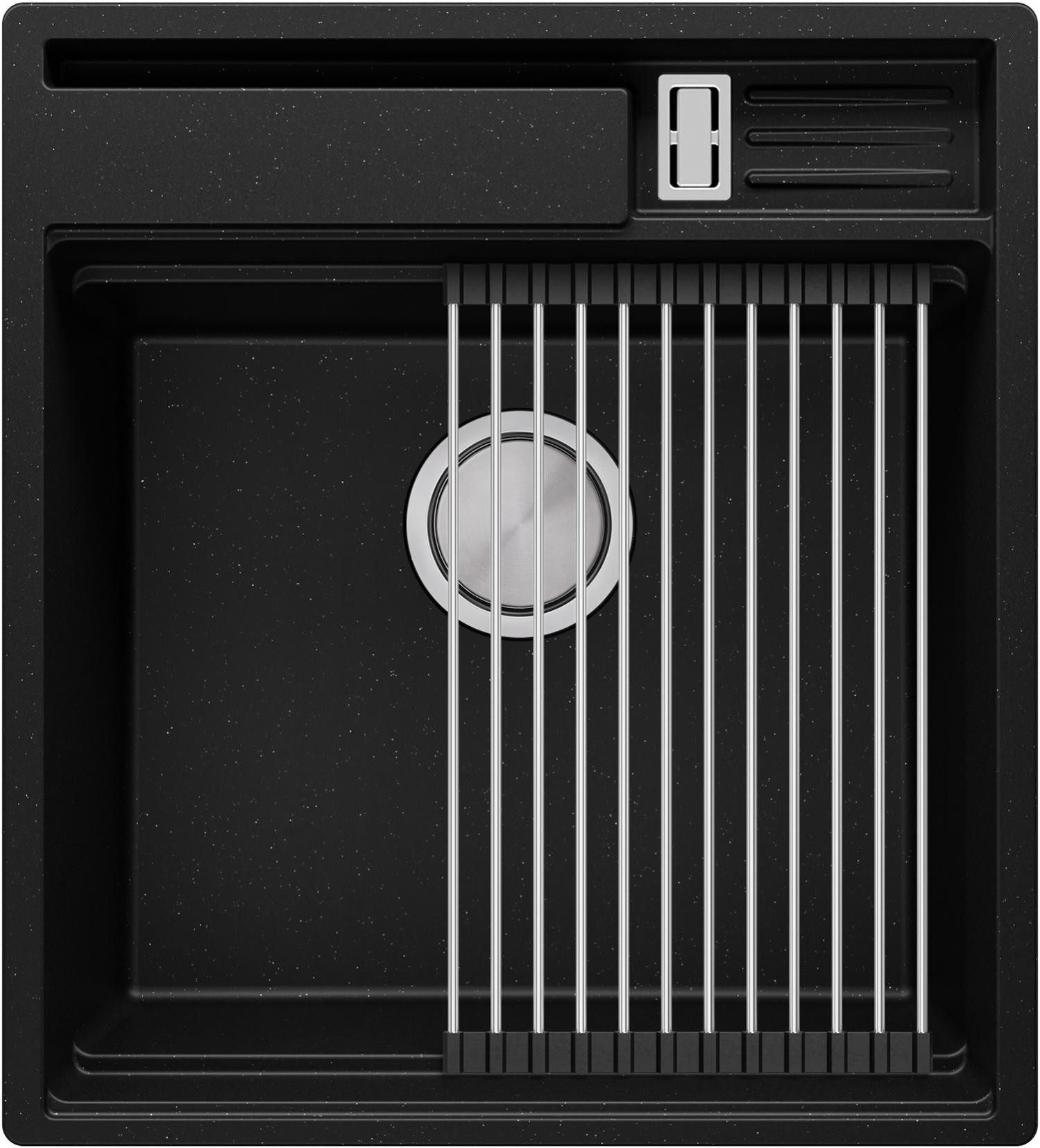 Fregadero Cocina 58 X 53 Cm, Fregadero Granito Un Seno + Grifo 8700 + Kit De Drenaje, Fregadero