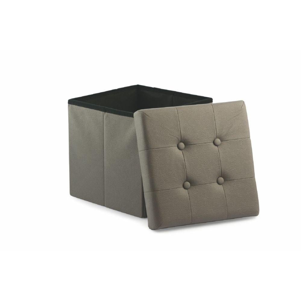 Pouf LILIBET Totò Piccinni - Grigio Scuro, Tessuto Anti Macchia, Struttura Legno | 63x42x46 Cm - Foto 6