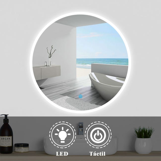 Espejo LED Táctil Lukenni Circular 60 cm NATUR - Promart