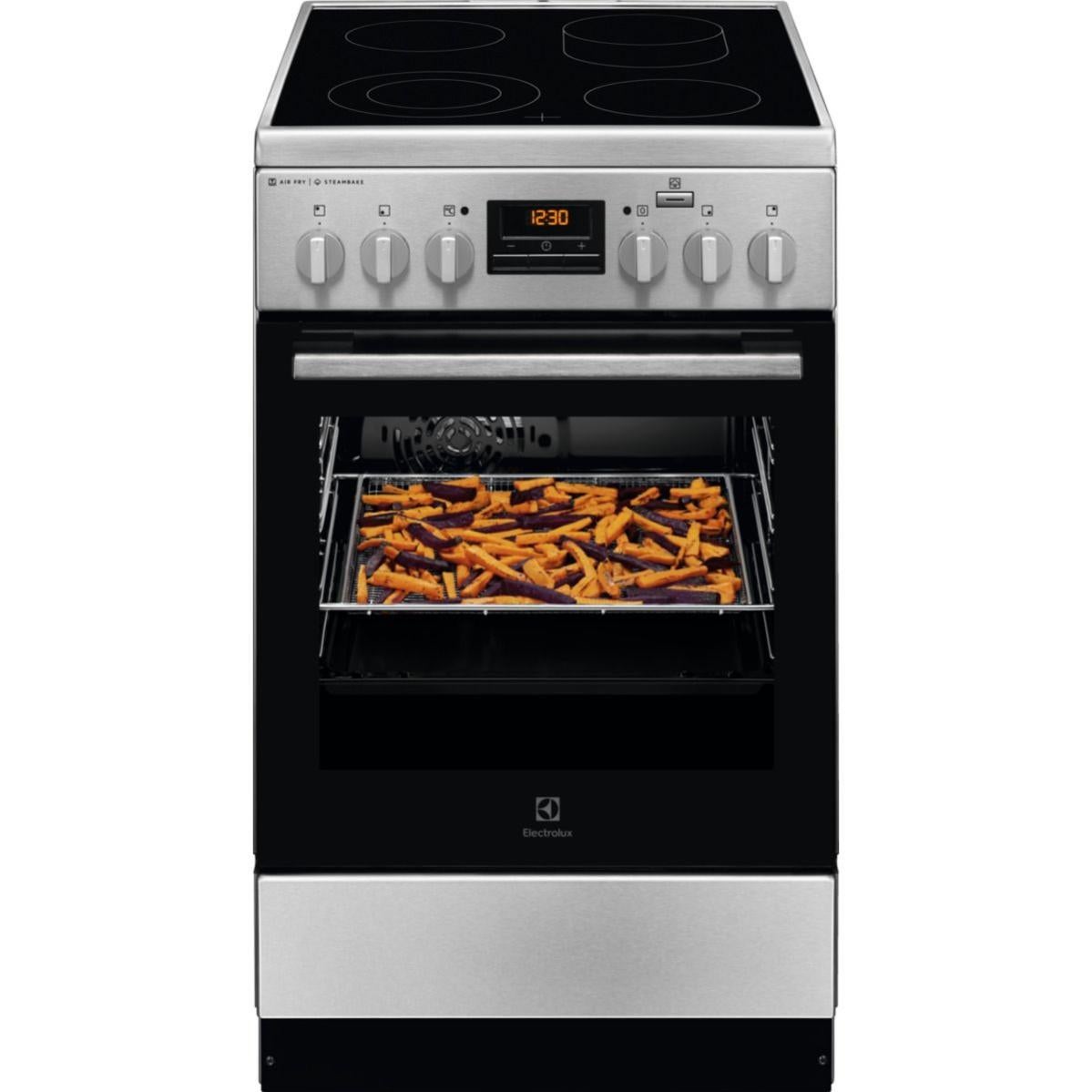 Cuisinière Vitrocéramique Electrolux 4 Foyers - Four 57L, Modèle LKR524288W, Blanc