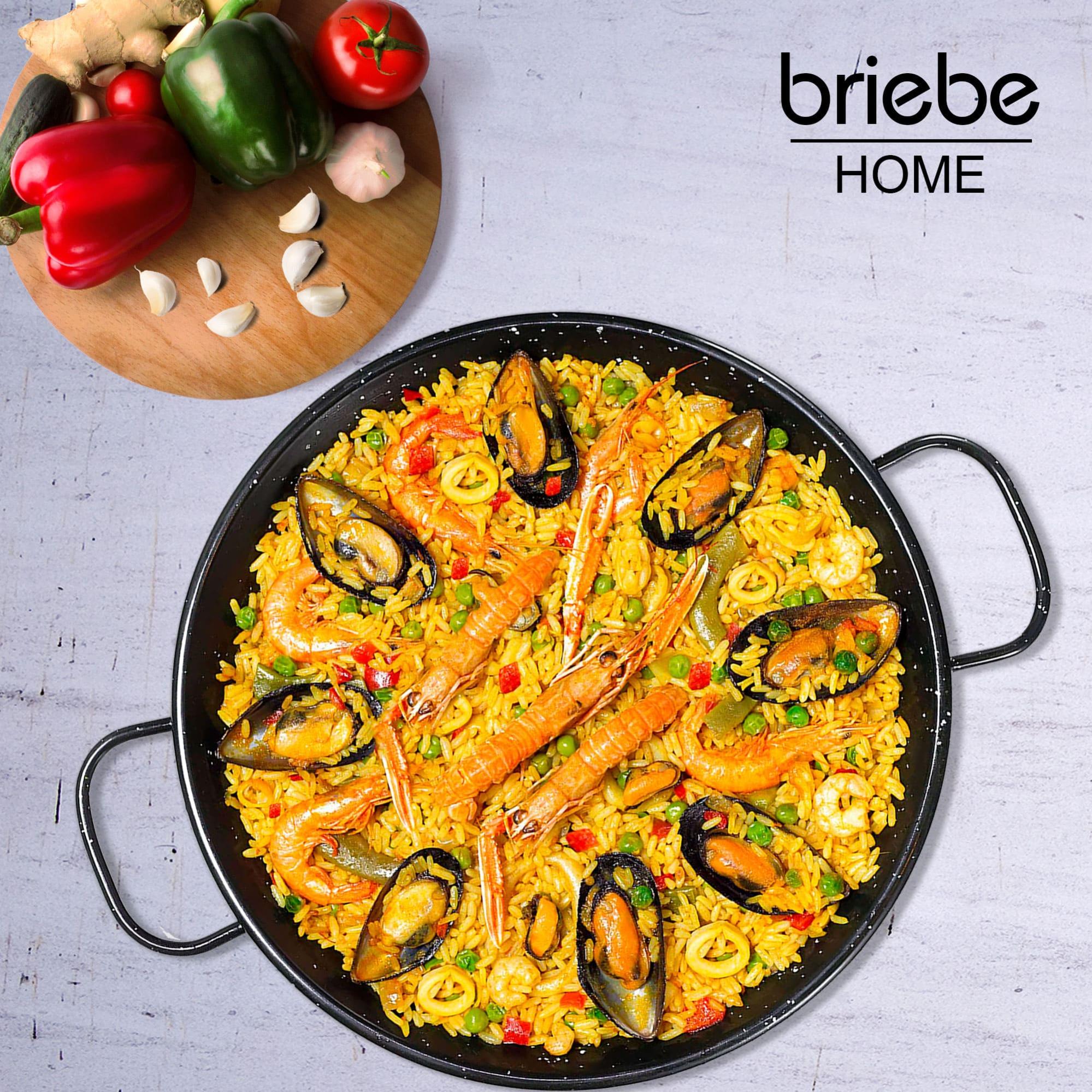 Poêle à Paella Vaello La Valenciana - Acier émaillé 36 Cm - Induction - Noir