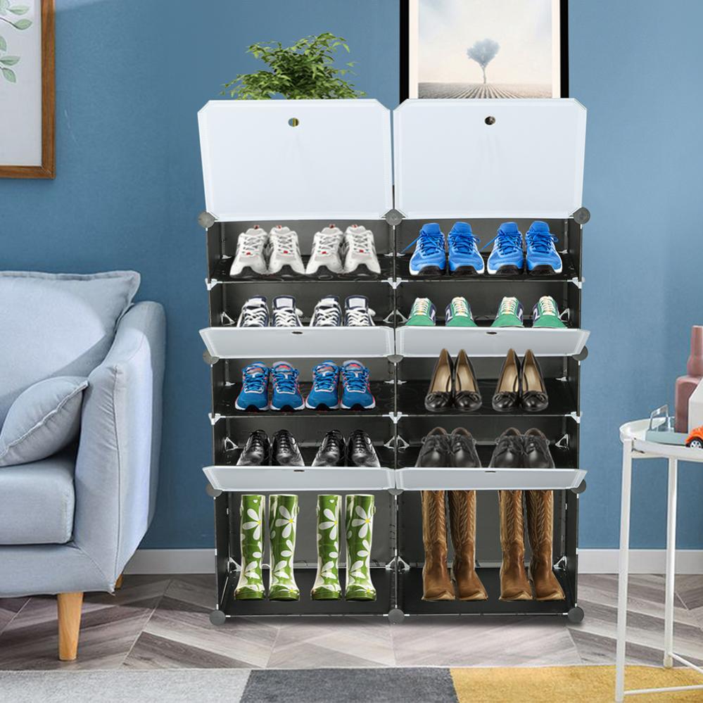 Baffect Organisateur de porte-chaussures à 4 niveaux,Bricolage gratuit  combinaison en plastique étagère à chaussures organisateur de rangement de  chaussures pour 8 paires de chaussures 48,5*26*43 cm : : Cuisine  et Maison