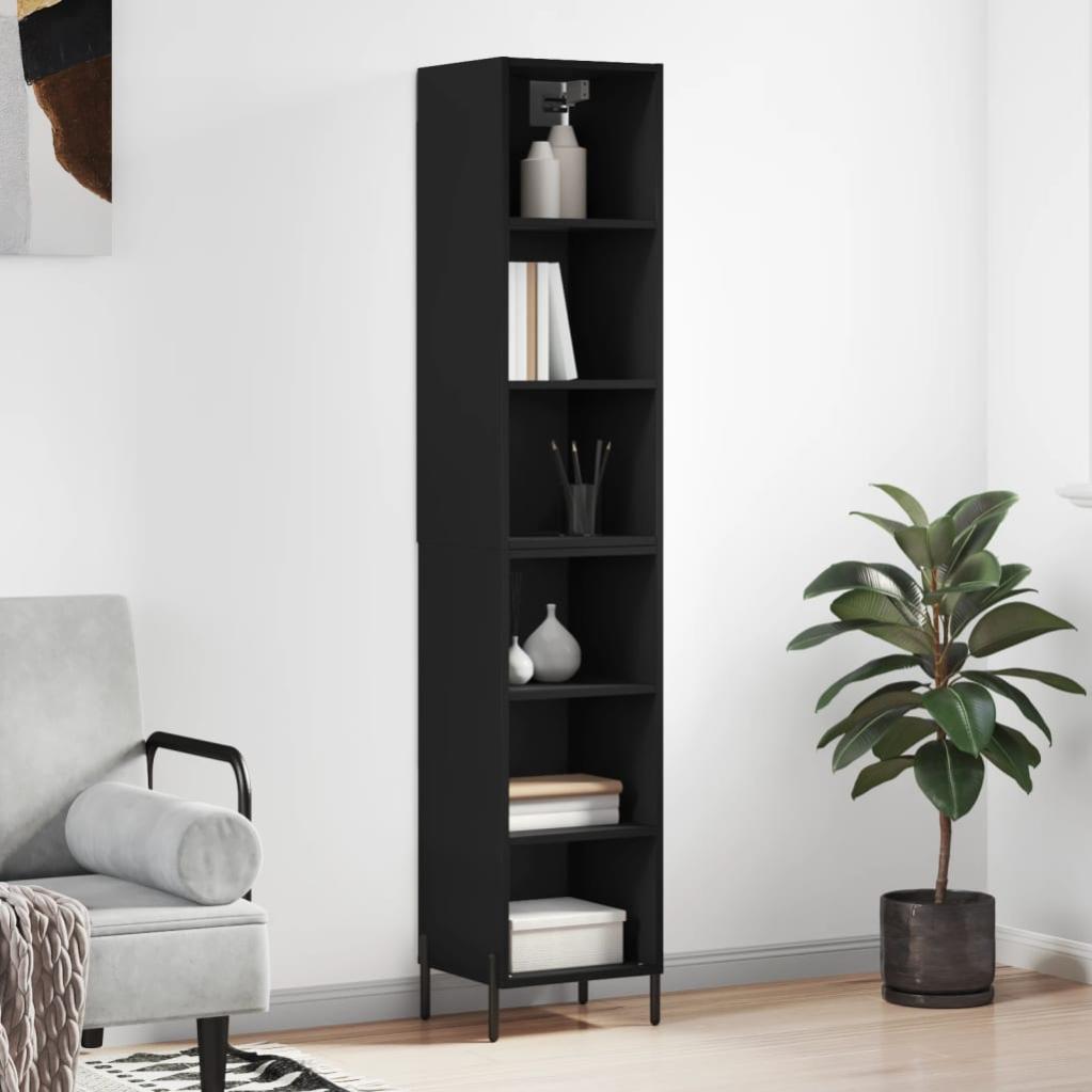 Vidaxl aparador alto madera contrachapada negro 34,5x32,5x180 cm