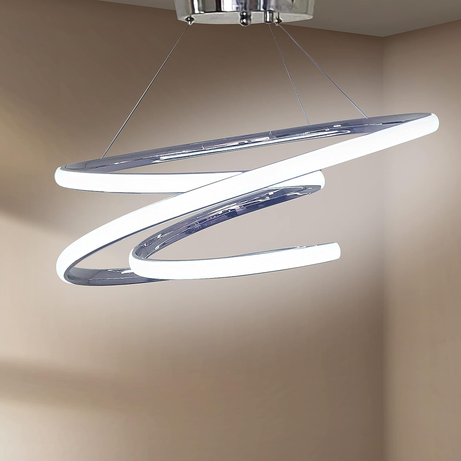 Elegante lampada moderna sospesa da soggiorno led 42w 3000k - 2F47