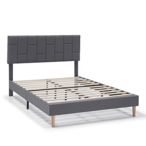 Cama individual para dormitorio, gris hormigón, cm 200x85xH 98