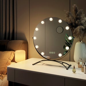 Miroir De Maquillage Hollywood Avec 15 Ampoules Led Dimmables Tactile 3 En  1 Éclairag à Prix Carrefour