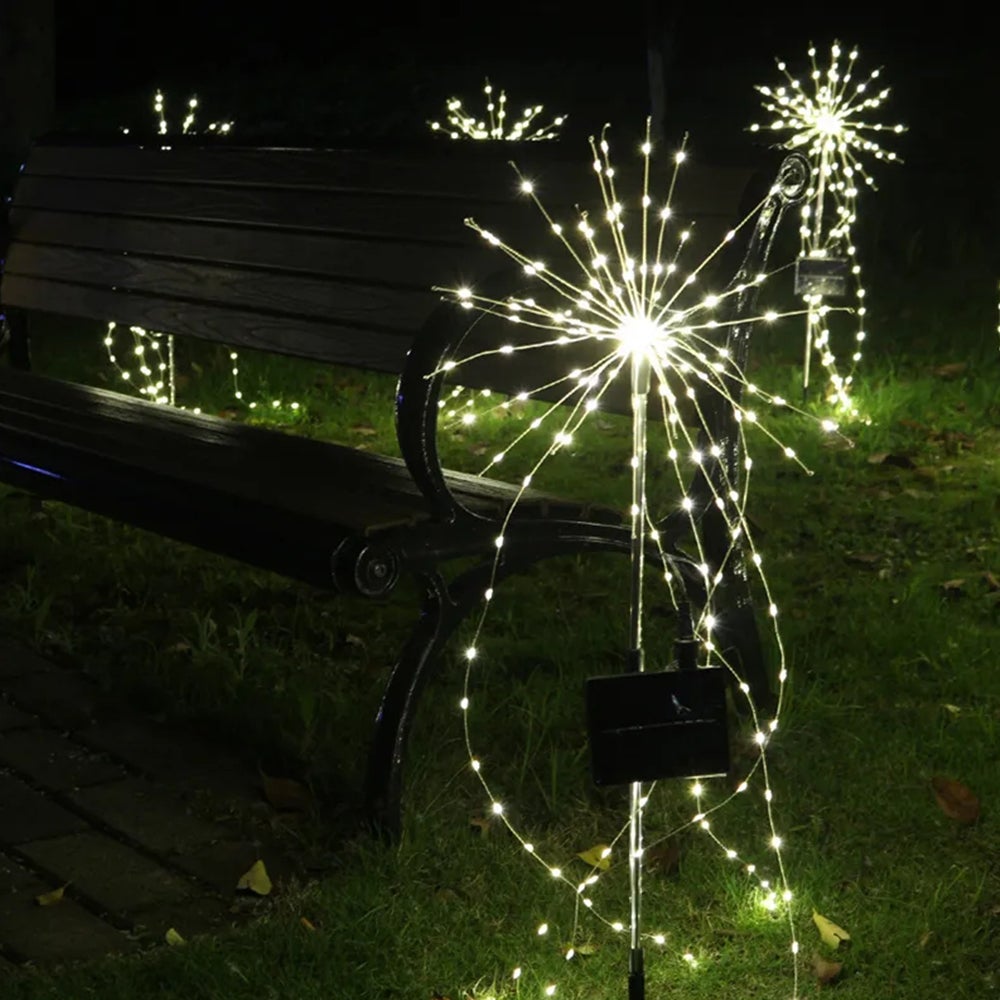 1 Fuochi d'artificio Luci solari Luci decorative per giardino esterno  Impermeabile Natale Halloween Bianco
