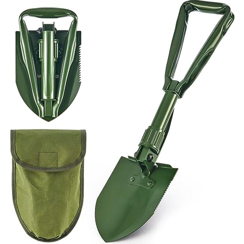 Mini pala pieghevole, strumento portatile per scavare una trincea di  sopravvivenza tattica all'aperto, campeggio/giardinaggio, verde 19 * 12 cm