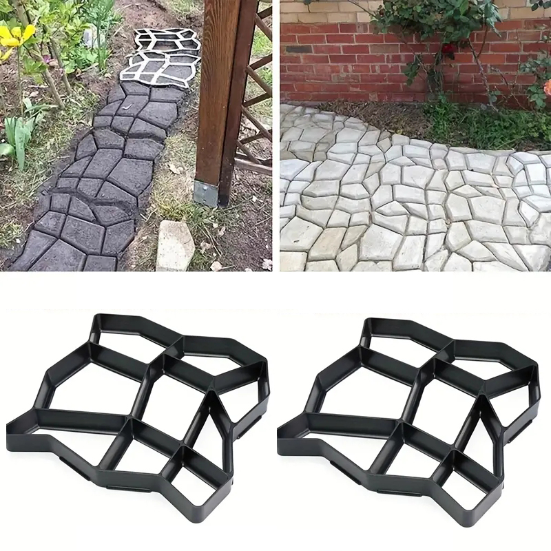 Stampi Per Cemento Effetto Pietra - Set 6 Pezzi Per Vialetti Fai Da Te - Foto 6