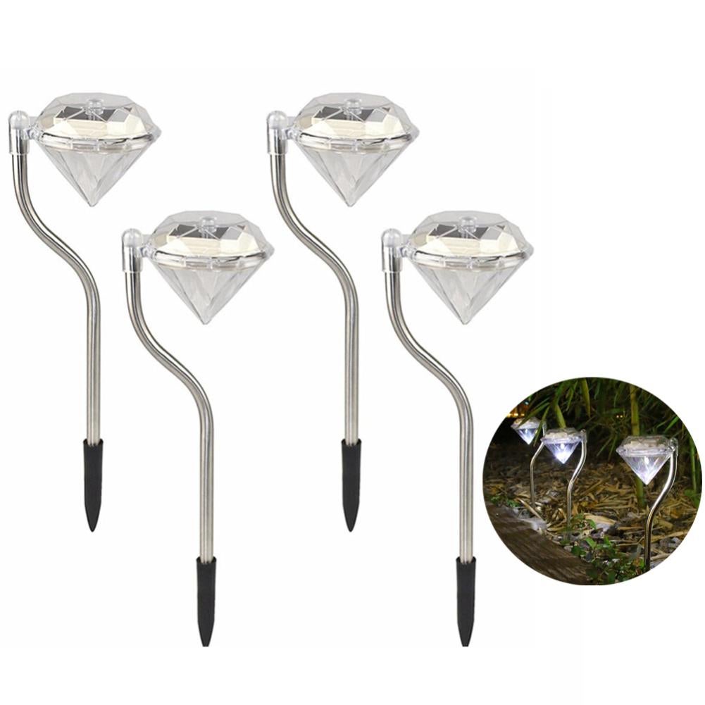 Pi Ces Diamant Blanc Lampe De Jardin Solaire Led Ext Rieure Ip