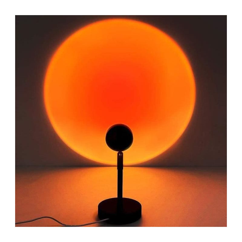Lampe Coucher de Soleil,Sunset Projection Lamp,Lumière LED Visuelle  Romantique avec Support de Sol Moderne USB Veilleuse Salon