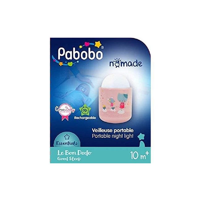 Pabobo Lolabella Veilleuse Portable LED à Lumière Douce pour Bébé et Enfant  Rechargeable 70 heures d autonomie sans pile ni