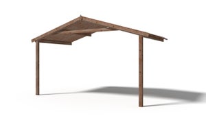 Avant-toit en bois 4x2m pour le chalet de jardin 4m, traité, marron - DOM78 - ALTANKA