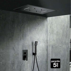 Système de douche complet thermostatique encastré au plafond LED Jet massant
