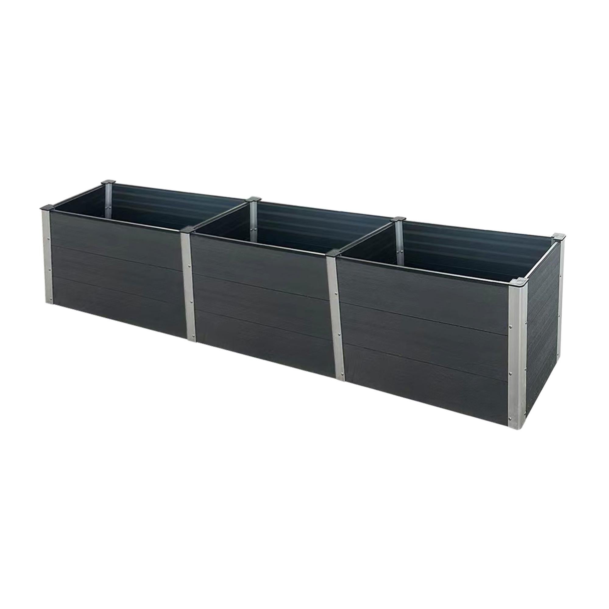 Parterre surélevé 300x50x54 cm Anthracite en WPC MLDesign Leroy Merlin