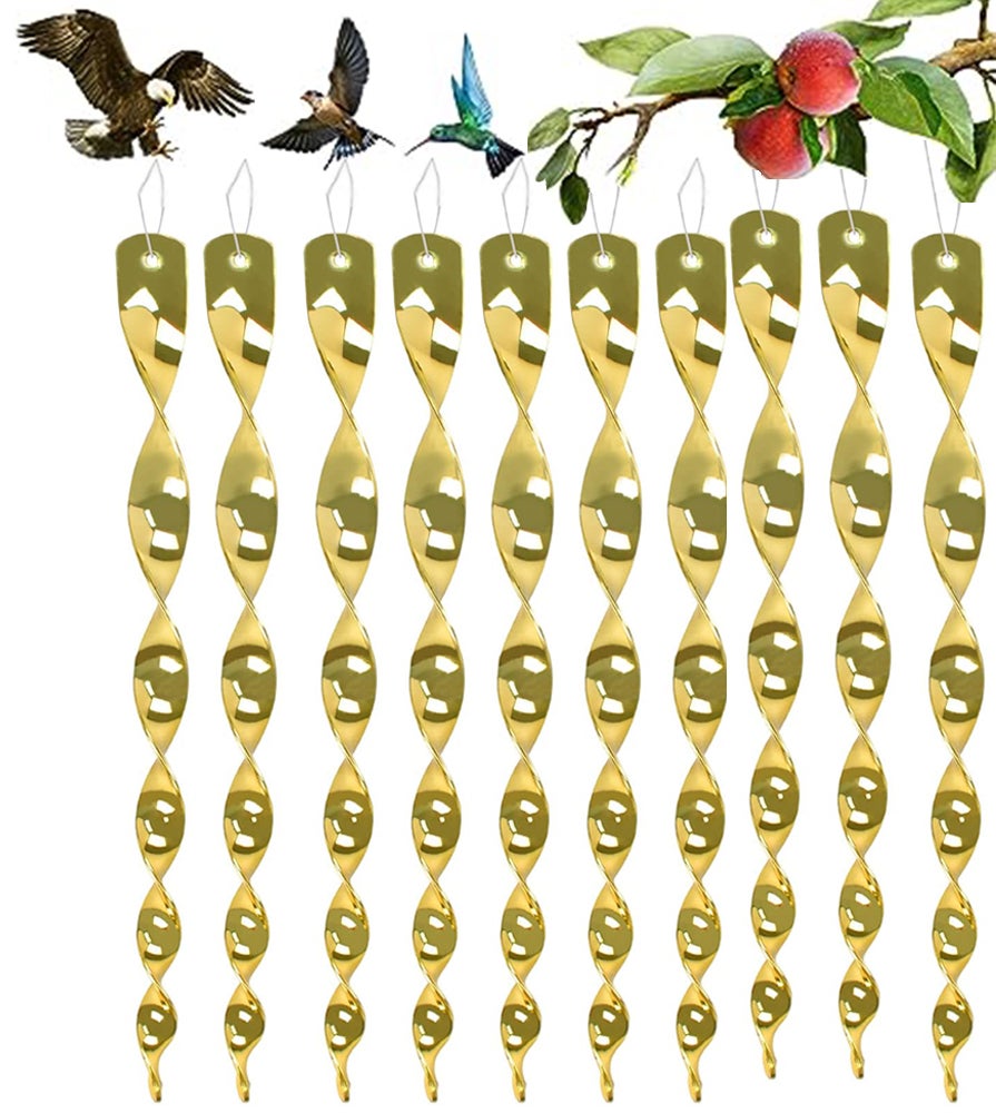 Paquet De 10 Répulsifs Réfléchissants Pour Oiseaux, Répulsif Pour Oiseaux À  360 Degrés, Arbres Fruitiers Pour Balcon De Jardin De Maison (Or)